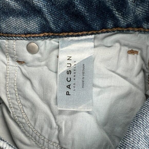 Pacsun Mom Jeans Women's Size 25 Blue Light Wash Distressed Denim - Picture 10 of 12
